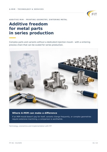 Cover page of the brochure “Additive Freedom for Metal Parts in Series Production”