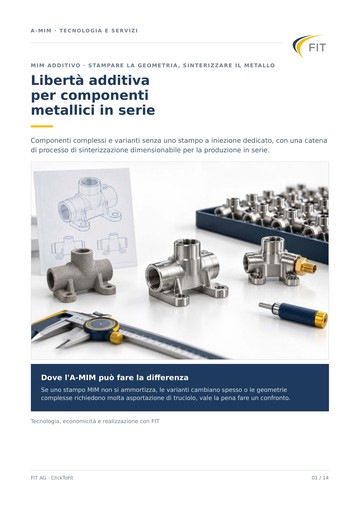 Copertina della brochure “Libertà additiva per componenti metallici in serie”