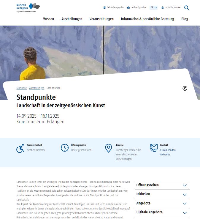 museen-in-bayern.de: Landschaft in der zeitgenössischen Kunst